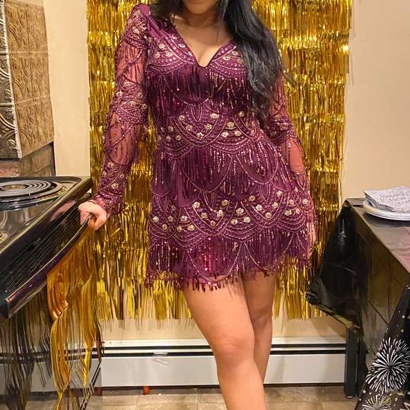 Lulu’s Purple Holiday Dress - Picture 4 of 4